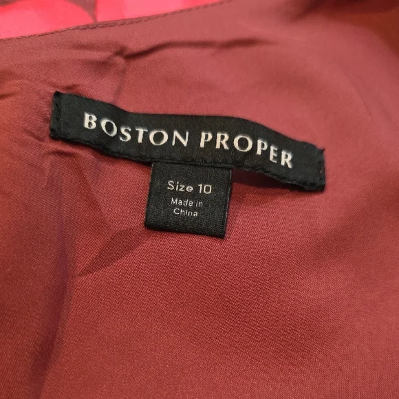 NWOT $250 BOSTON PROPER ONE SHOULDER ROSE PRINT GOWN DRESS IN PINK MULTI SIZE 10 - Picture 9 of 9